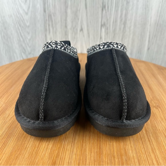 Children’s Black Suede Slip-On Shoes with Patterned Trim (SIMMON-IIM) - Picture 3 of 6